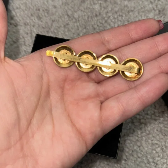 NWB Versace Gold Medusa Hair Clip With box